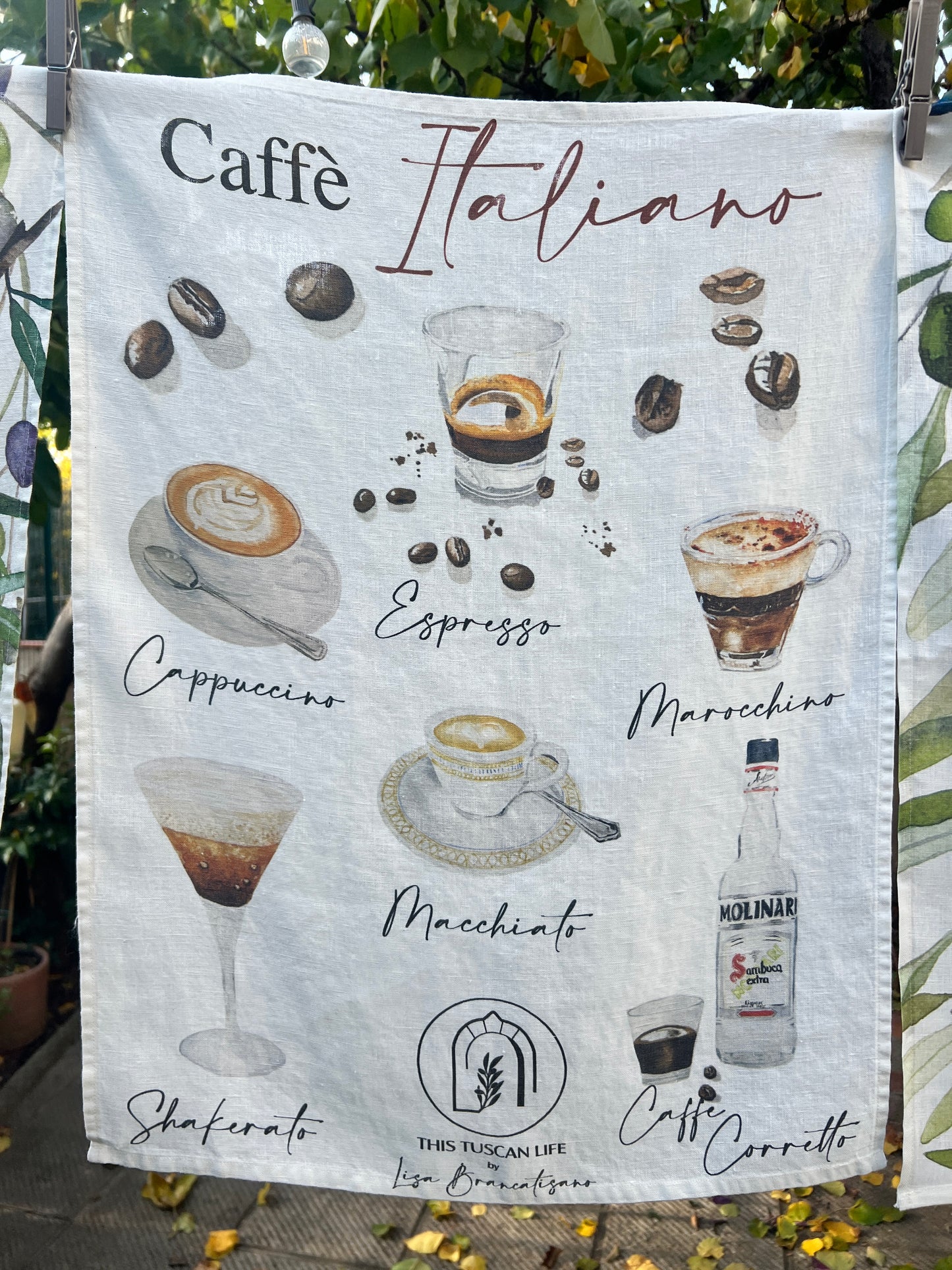 100% Linen ITalian Coffee Tea-Towel