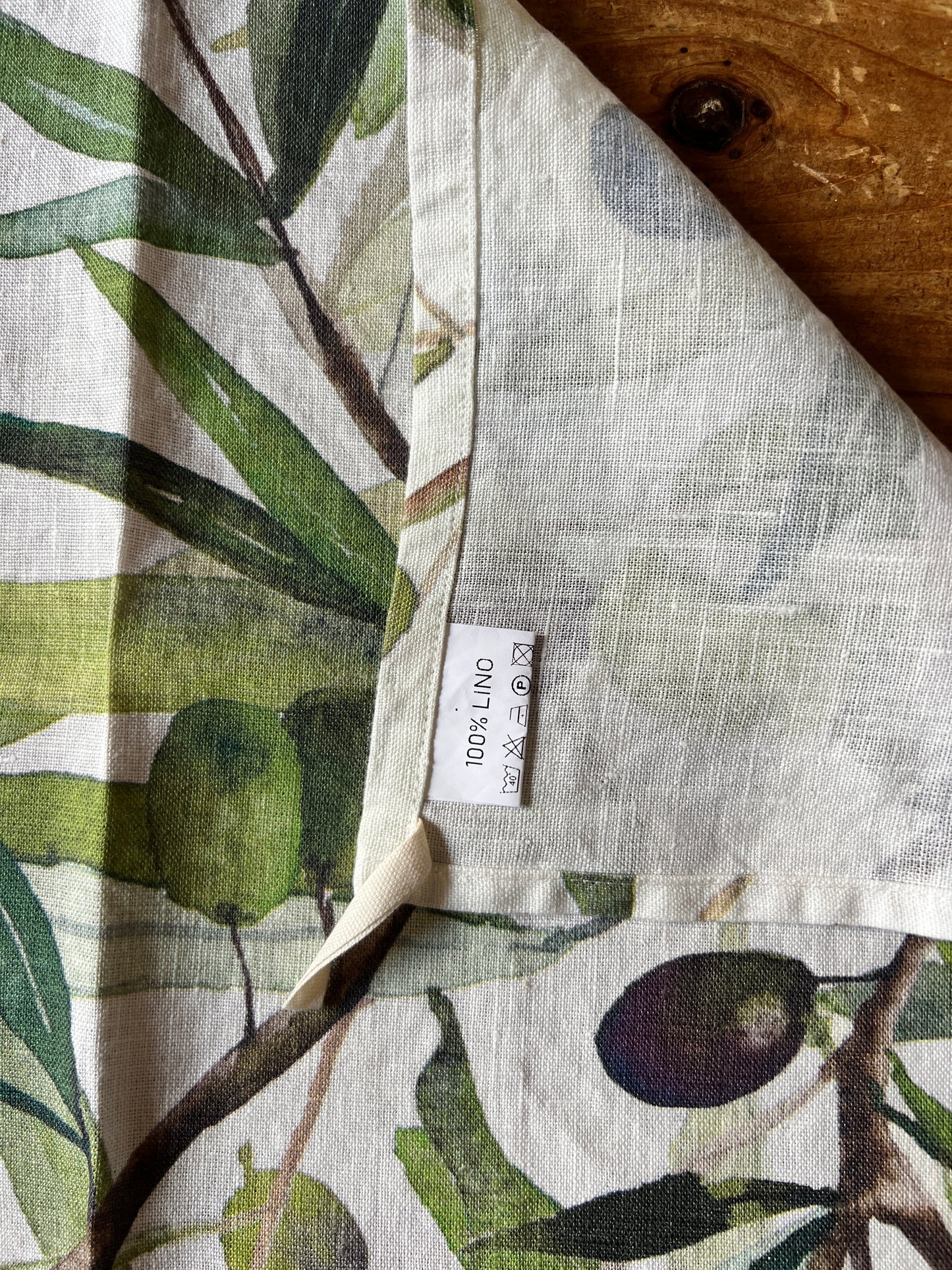 Olive Branches Tea-Towel - 100% Linen