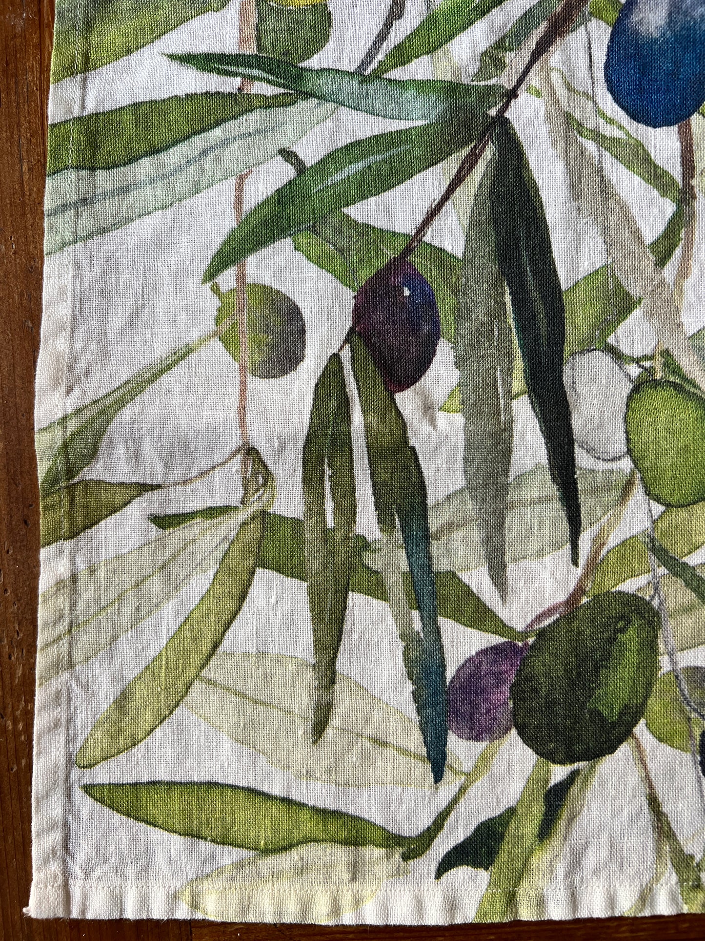 Olive Branches Tea-Towel - 100% Linen