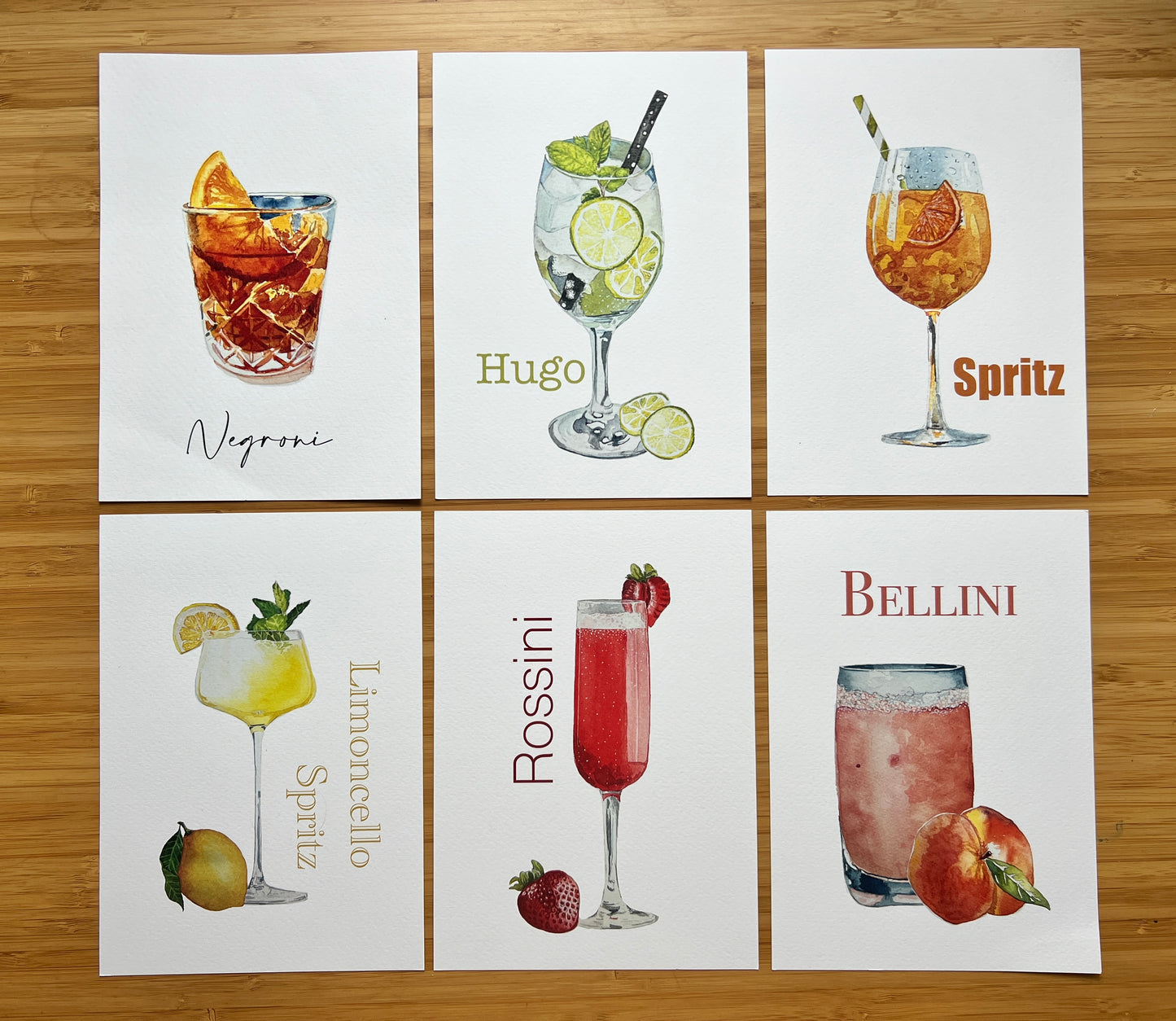 A5 Cocktail Prints - Set of 6
