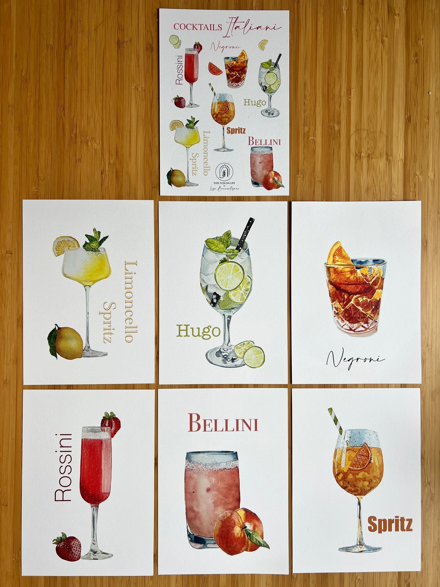 A5 Cocktail Prints - Set of 6