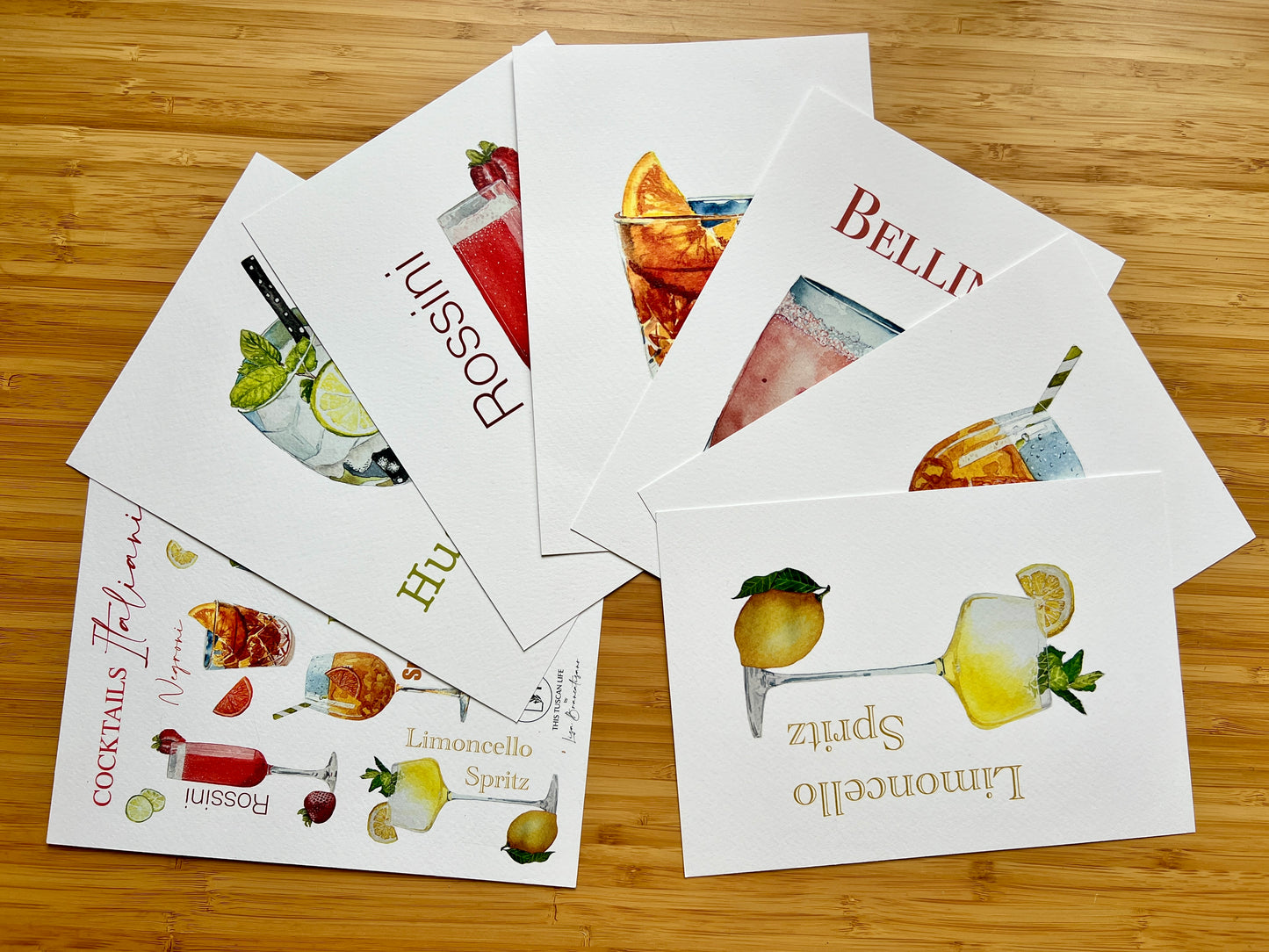 A5 Cocktail Prints - Set of 6