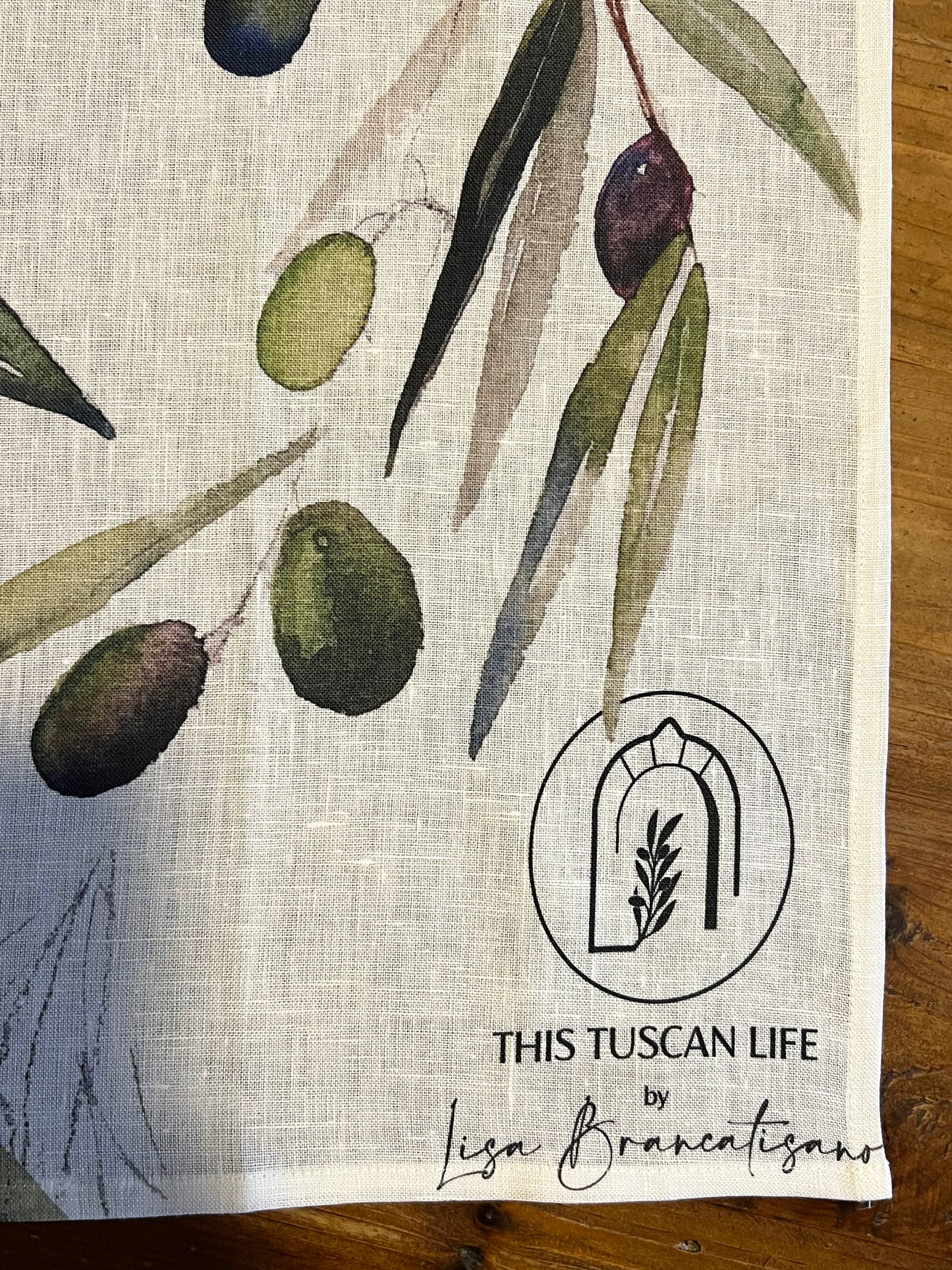 100% Linen Olives Tea-towels
