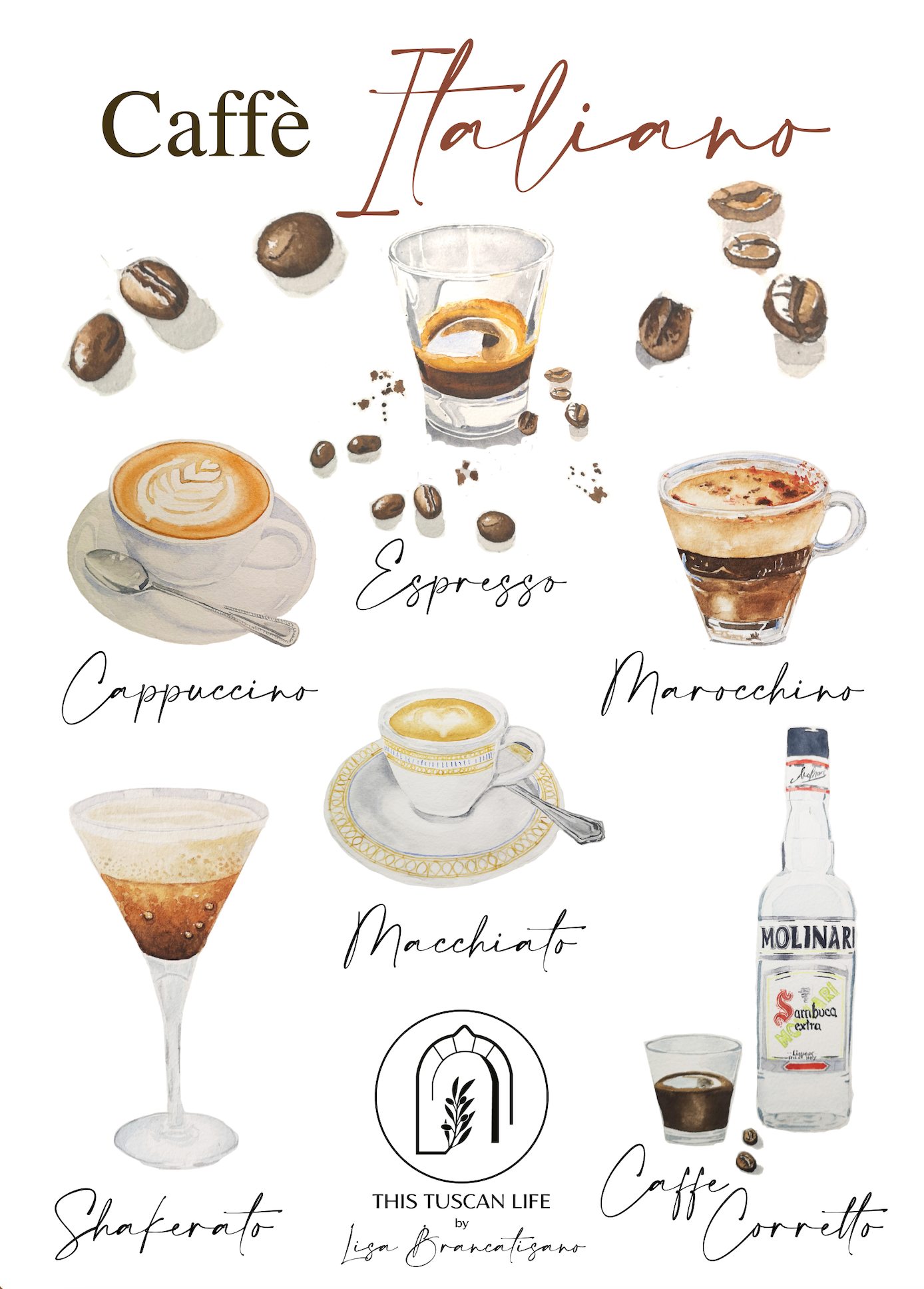 100% Linen ITalian Coffee Tea-Towel