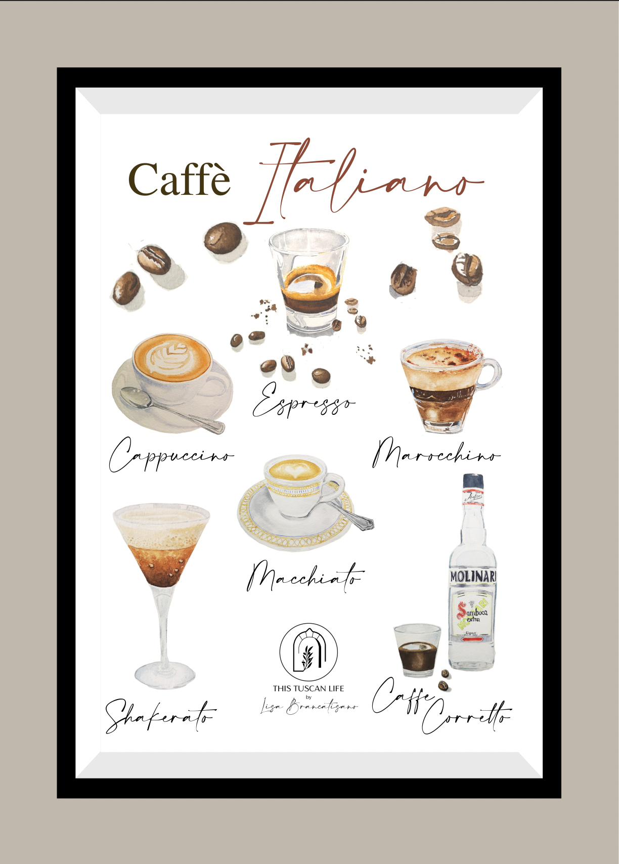 A3 ITALIAN COFFEE PRINT