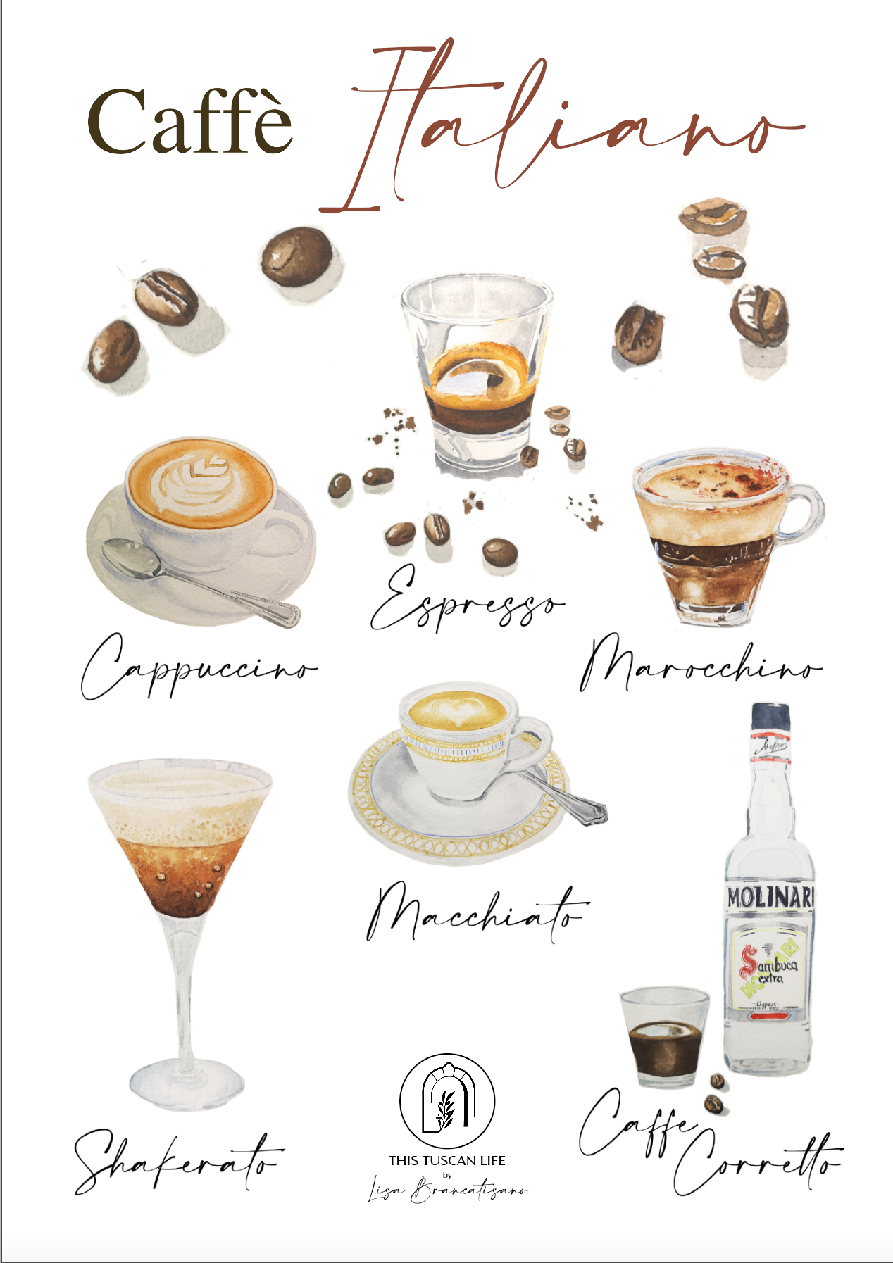 A3 ITALIAN COFFEE PRINT