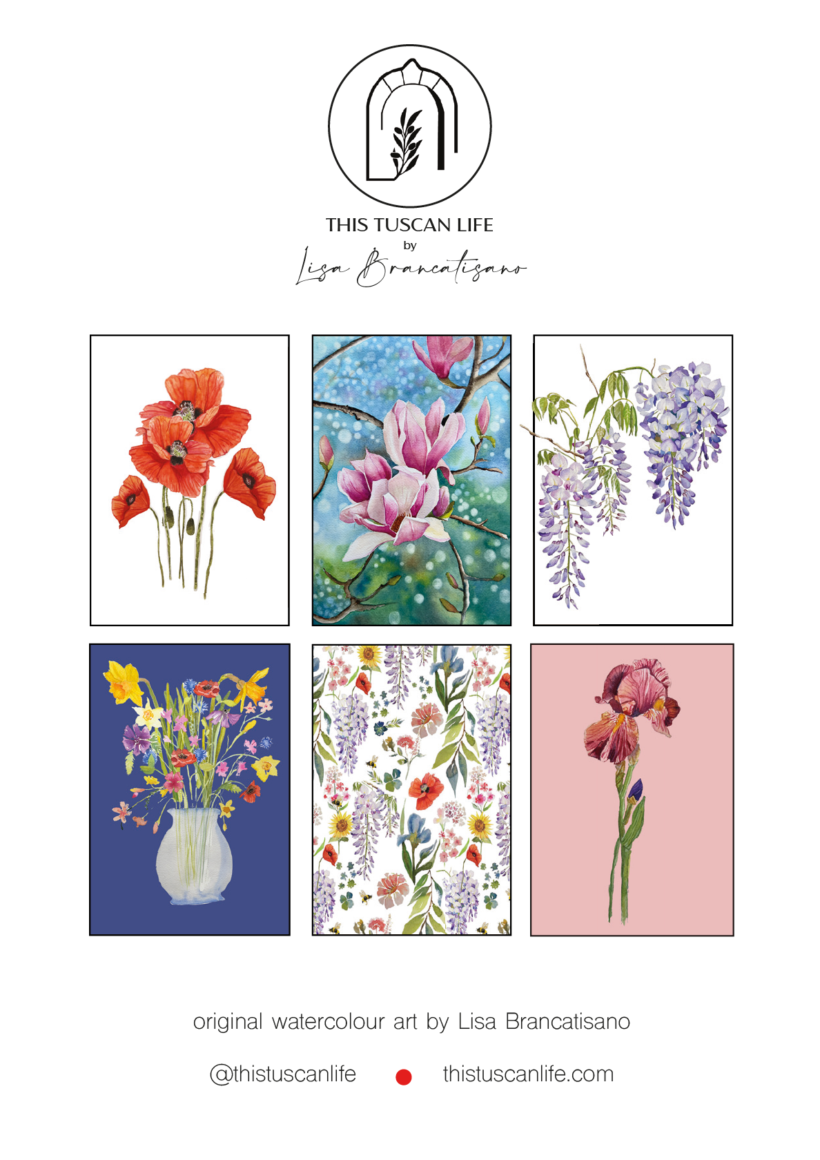 Floral Watercolour Cards - SET A