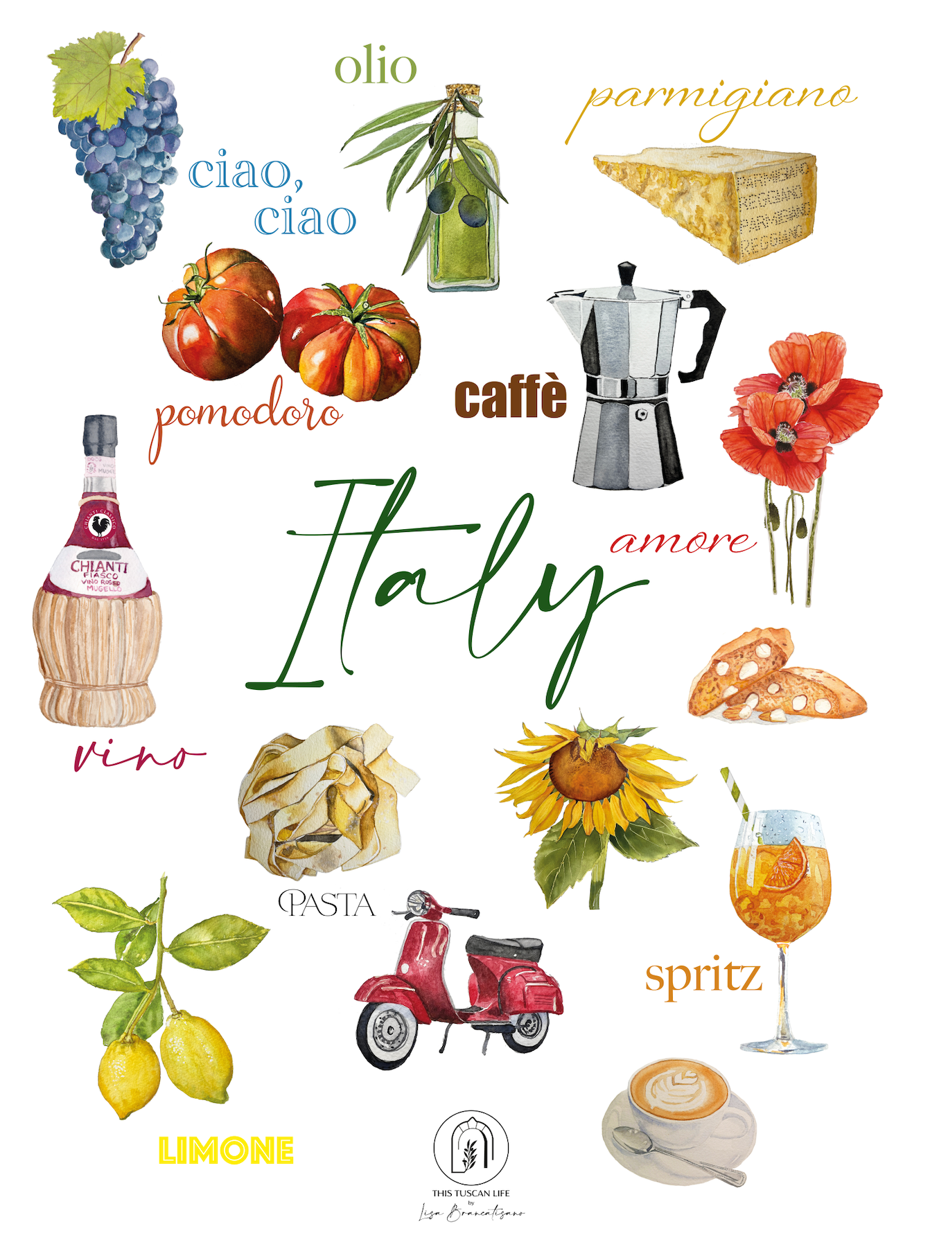 Bella Italy Tea-Towel - 100% Linen