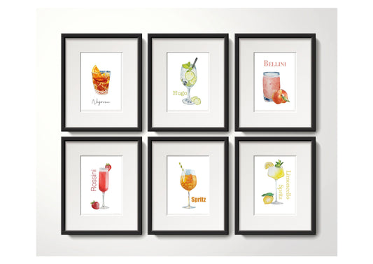 A5 Cocktail Prints - Set of 6