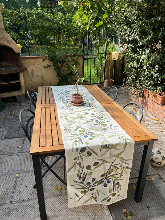Olives Table Runner - Long - 50cm x 300cm