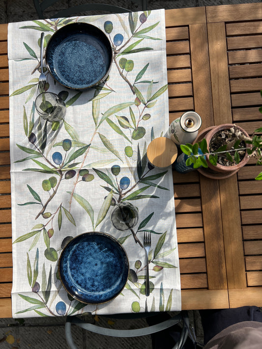 Olives Table Runner - Short 50cm x 150cm