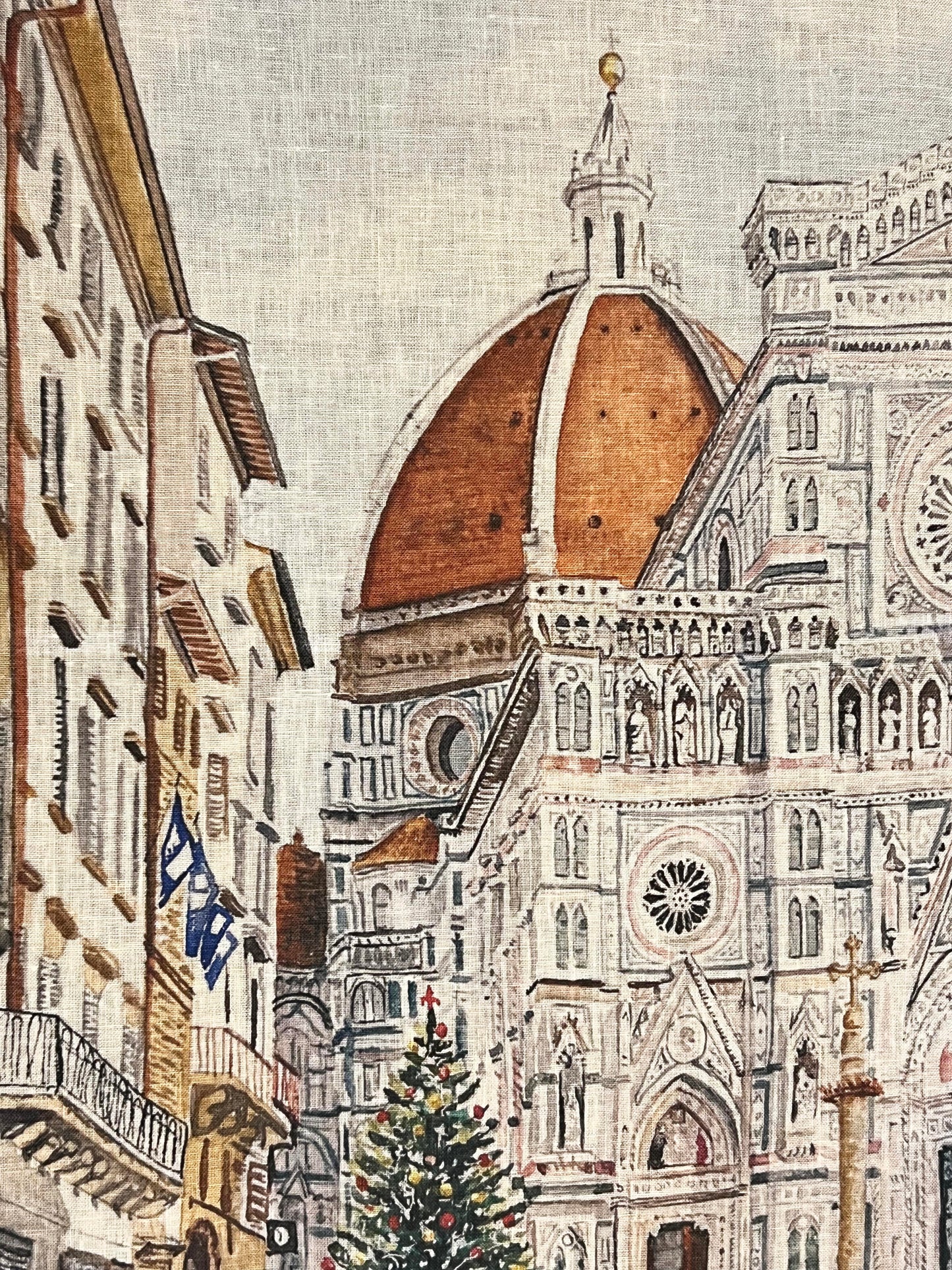 100% Linen Florentine Christmas Tea-Towel