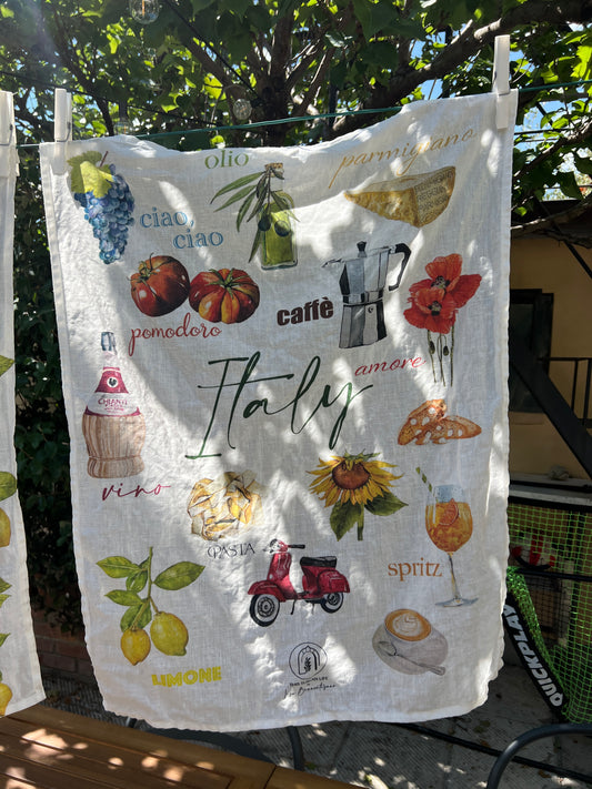 Bella Italy Tea-Towel - 100% Linen
