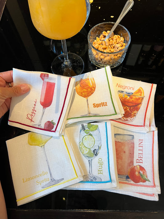 Italian Cocktail Napkins - 100% Linen