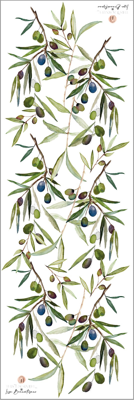 Olives Table Runner - Short 50cm x 150cm