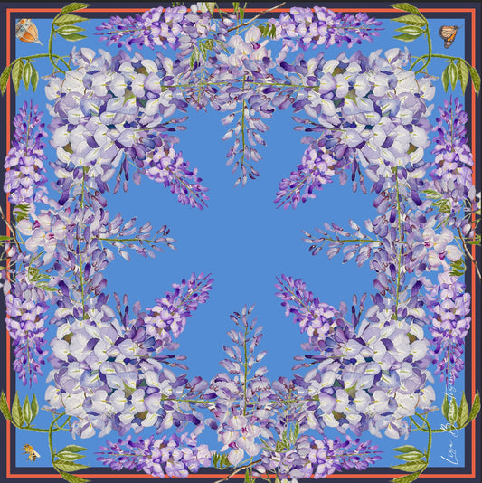 Wisteria in Florence Silk Scarf / Foulard - 90cm x 90cm