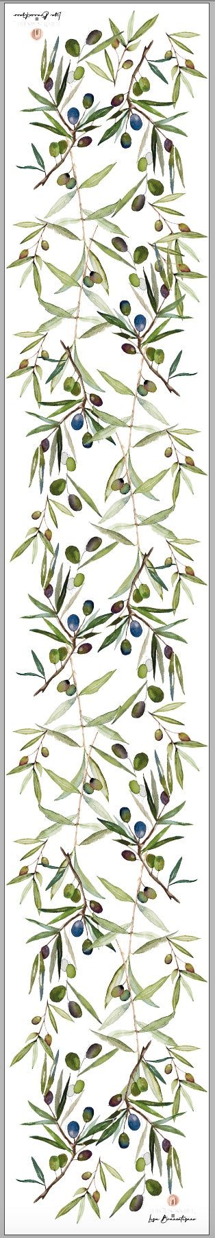Olives Table Runner - Long - 50cm x 300cm