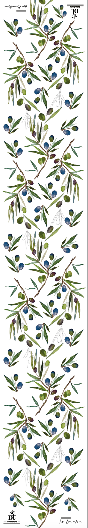 DEBBIE TRAVIS Olives Table Runner-300cm long