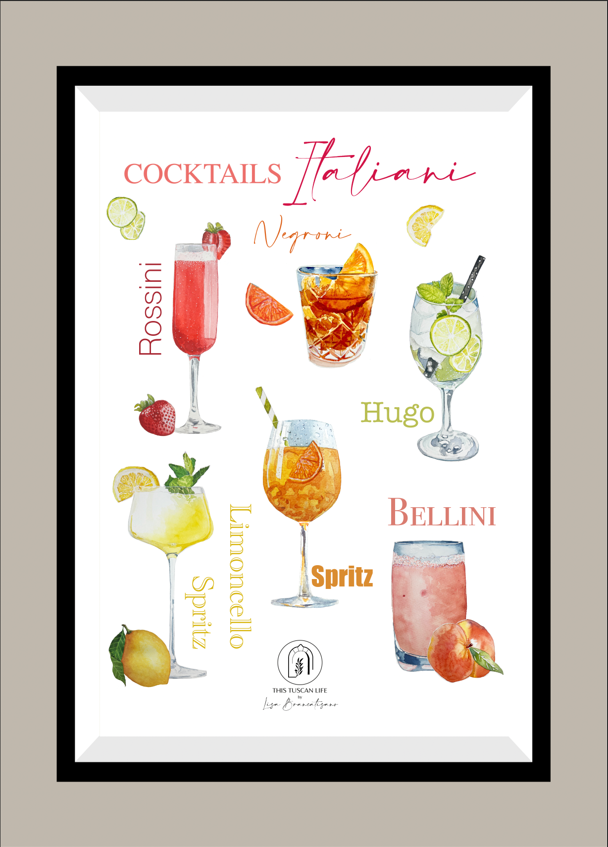 A3 ITALIAN COCKTAILS PRINT