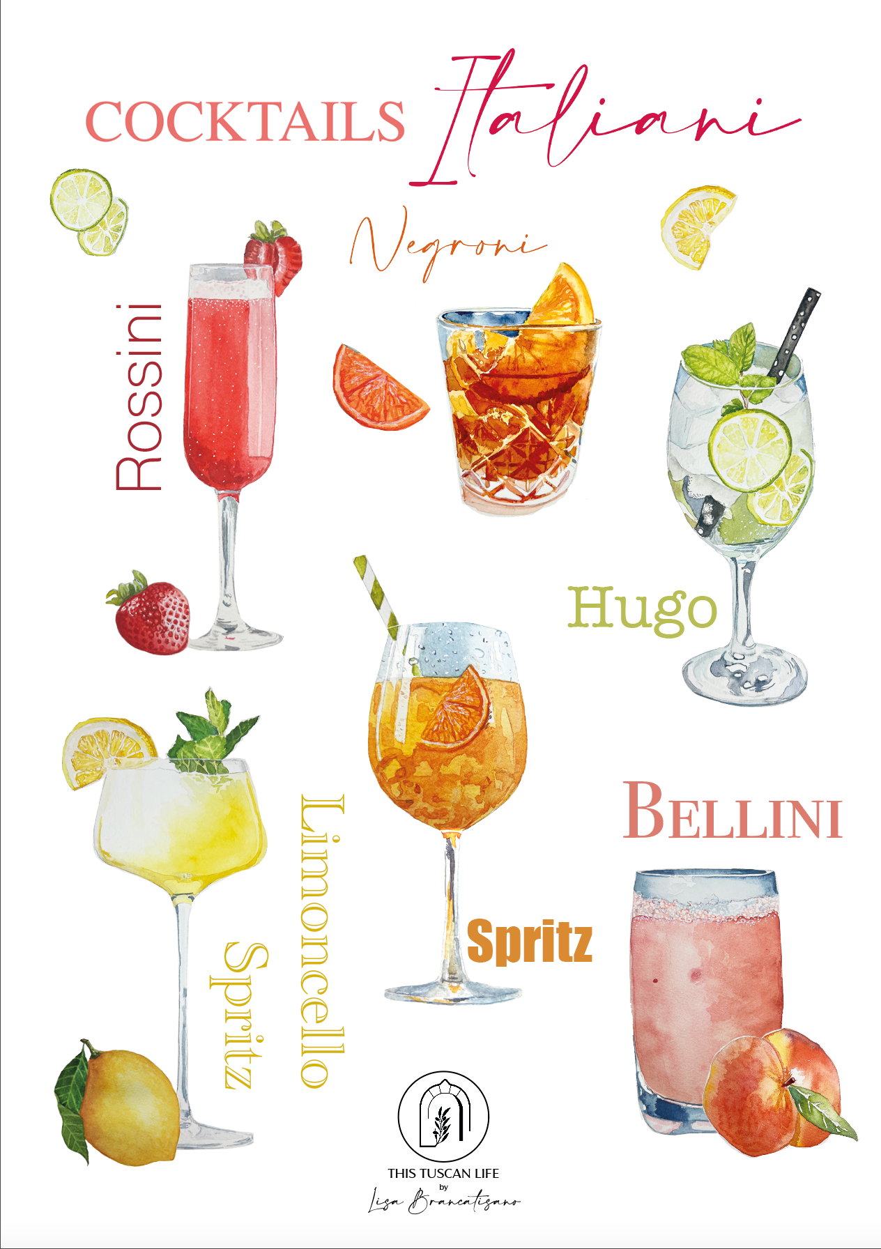 A3 ITALIAN COCKTAILS PRINT
