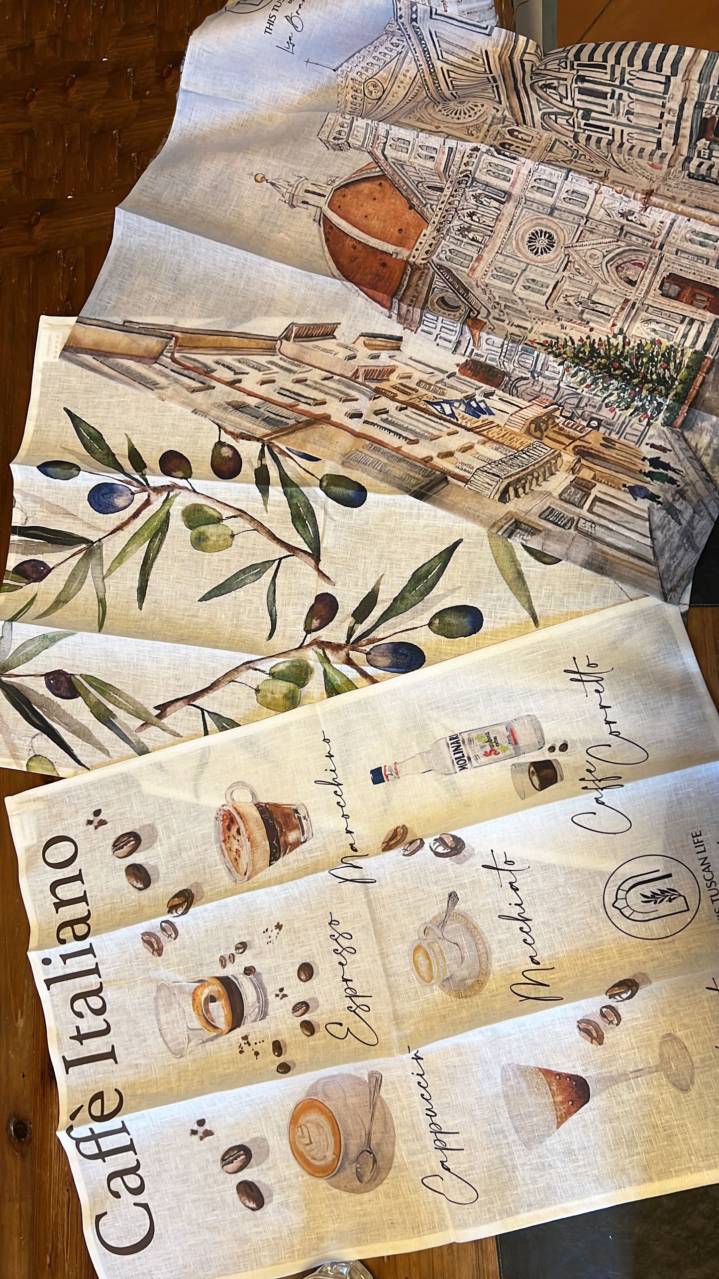 100% Linen Florentine Christmas Tea-Towel