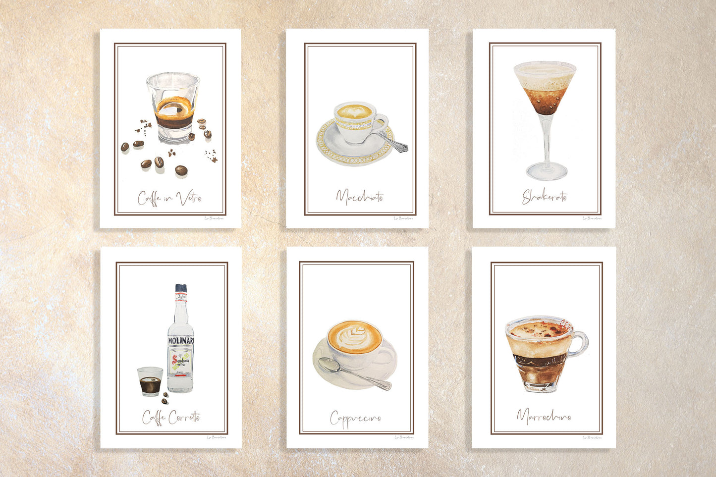 A5 Coffee Watercolour Prints